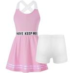 Rosa Unifarbene Casual Kurzärmelige Midi Kindershirtkleider Handwäsche für Mädchen Größe 134 für den für den Sommer 