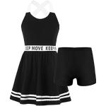 Schwarze Unifarbene Casual Kurzärmelige Midi Kindershirtkleider Handwäsche für Mädchen Größe 134 für den für den Sommer 