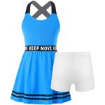 Blaue Unifarbene Casual Kurzärmelige Midi Kindershirtkleider Handwäsche für Mädchen Größe 134 für den für den Sommer 