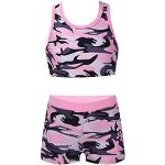 Pinke Camouflage Sportliche Kinderoutfits & Kindersets aus Polyamid Handwäsche für Mädchen Größe 140 
