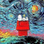Die Peanuts Snoopy Diamond Painting Sets mit Weltallmotiv 