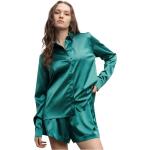 Reduzierte Grüne Satin-Shorts aus Satin für Damen Größe XL für den für den Sommer 
