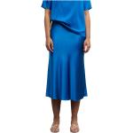 Reduzierte Blaue Midi Slip Skirts & Satinröcke aus Seide für Damen Größe S 