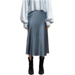 Blaue Midi Slip Skirts & Satinröcke aus Satin für Damen Größe XS 