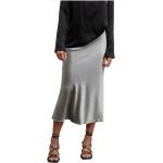 Graue Elegante Midi Slip Skirts & Satinröcke aus Seide für Damen Größe L 