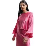 Reduzierte Pinke Festliche Blusen aus Seide für Damen Größe M 