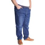 Blaue Loose Fit Stonewashed Jeans mit Reißverschluss aus Baumwollmischung trocknergeeignet für Herren Größe 7 XL 