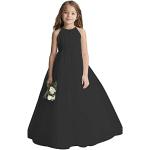 Schwarze Elegante Maxi Kinderfestkleider aus Chiffon für Mädchen für den für den Winter 