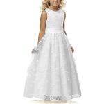 Weiße Elegante Ärmellose Kinderfestkleider aus Tüll Handwäsche für Mädchen 