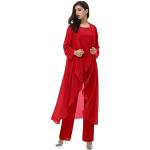 Rote Elegante Maxi Lange Abendkleider aus Chiffon für Damen Größe XXL für Hochzeitsgäste 