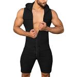 Schwarze Sexy Herrenschlafoveralls mit Basketball-Motiv mit Reißverschluss Größe L für den für den Sommer 