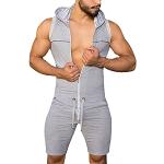 Graue Sexy Pyjamas kurz mit Basketball-Motiv mit Reißverschluss für Herren Größe 3 XL für den für den Sommer 