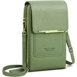 Reduzierte Grüne Elegante Kleine Handtaschen mit Riemchen aus Kunstleder mit Handyfach für Damen 