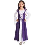 Violette Gothic Maxi Kinderspitzenkleider mit Reißverschluss aus Spitze Handwäsche für Mädchen Größe 146 