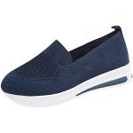 Marineblaue Pailletten-Sneaker mit Glitzer ohne Verschluss aus Leder atmungsaktiv für Damen Größe 38 für den für den Sommer 