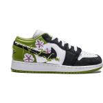 Grüne Nike Air Jordan 1 Low Sneaker aus Leder für Kinder 