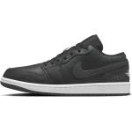 Schwarze Nike Air Jordan 1 Low Sneaker aus Leder für Herren Größe 40,5 