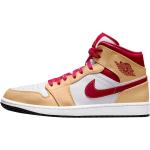 Sandfarbene Nike Air Jordan 1 High Top Sneaker & Sneaker Boots aus Leder Leicht für Herren Größe 42,5 