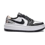 Reduzierte Silberne Nike Air Jordan 1 Low Sneaker aus Leder für Damen 