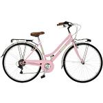 Airbici 603AC Damenfahrrad Citybike 28 Zoll | Fahrrad Damen Retro Cityräder City Bike 6-Gang, Stahlrahmen, Schutzbleche, LED-Licht und Gepäckträger | Fahrrad für Mädchen und Damen (Rosa)