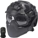 TRCTIC Airsoft Helm und Maske mit Noise-Cancelling-Kopfhörer Brille Batterietasche und NVG Modell Fast Airsoft Helm Set Outdoor Jagd Paintball Ausrüstung