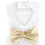 Weiße Motiv Elegante Ärmellose Rundhals-Ausschnitt Kinderfestkleider mit Reißverschluss aus Mesh für Mädchen Größe 98 