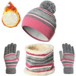 Rosa Mütze Schal Handschuh Sets für Kinder für Mädchen für den für den Winter 