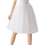 Reduzierte Weiße Mini High Waist Röcke & Taillenröcke aus Tüll für Damen Einheitsgröße 