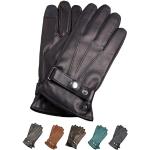 Marineblaue Bio Touchscreen-Handschuhe aus Leder für Herren Größe 9.5 