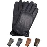 Marineblaue Bio Touchscreen-Handschuhe aus Leder für Herren Größe 9.5 