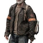 Braune Winddichte The Walking Dead Rick Grimes Baumwolljacken mit Reißverschluss aus Baumwolle für Herren Größe L 