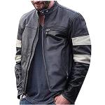 Aksah Fashion S Keanu Reeves Motorradjacke – Echtes Leder, schwarze Farbe, Vintage-Stil, Bikerjacke für Herren, Schwarz , XL