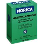 Aktenklammer Norica, 50mm, glatt, mit Kugelenden, verzinkt, VE = 1 Schachtel = 100 Stück - 2260