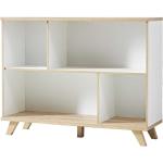 Weiße Skandinavische Möbel Exclusive Rechteckige Aktenregale aus Massivholz Breite 100-150cm, Höhe 50-100cm, Tiefe 0-50cm 