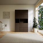 Aktenschrank Nussbaum - Flexibler Büroschrank: Türen in Nussbaum - Hochwertige Materialien - 115 x 195 x 34 cm, Modular
