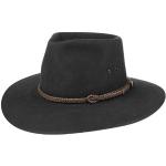 Schwarze Akubra Cattleman Outdoorhüte mit Australien-Motiv aus Filz 53 für Herren Größe L für den für den Sommer 