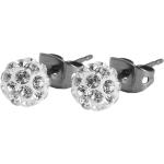 Silberne Elegante AKZENT Strass Ohrringe für Damen 