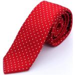 akzente Herren Krawatte Seidenkrawatte 100% Seide 6cm gepunktet Anzug Hochzeit Business rot-weiss