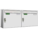 Weiße Moderne Al Briefkastensysteme Designbriefkästen pulverbeschichtet aus Stahl 2-teilig 