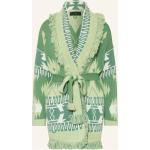 Hellgrüne Ethno Alanui Kaschmir-Pullover aus Wolle für Damen Größe S 