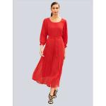Reduzierte Rote Bestickte Business 3/4-ärmelige Alba Moda Maxi Chiffonkleider mit Reißverschluss aus Chiffon für Damen 