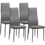 Graue Moderne Albatros Esszimmerstühle ohne Armlehne aus Kunstleder Breite 0-50cm, Höhe 50-100cm, Tiefe 0-50cm 4-teilig 