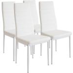 Weiße Moderne Albatros Esszimmerstühle ohne Armlehne aus Kunstleder Breite 0-50cm, Höhe 50-100cm, Tiefe 0-50cm 4-teilig 