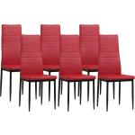Rote Moderne Albatros Esszimmerstühle ohne Armlehne aus Kunstleder Breite 0-50cm, Höhe 50-100cm, Tiefe 0-50cm 6-teilig 