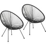 Albatros Acapulco Stuhl 2er Set schwarz Gartenstuhl oder Balkon-Sessel im Ikonischen Design Ergonomisch & bis 120 kg belastbar - Lounge Sessel Outdoor - schwarz 4250263742698