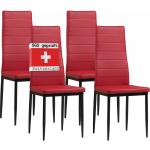 Rote Albatros Esszimmerstühle ohne Armlehne aus Kunstleder 4-teilig 