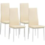 Beige Moderne Esszimmerstühle ohne Armlehne aus Kunstleder Breite 0-50cm, Höhe 50-100cm, Tiefe 0-50cm 