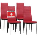 Rote Moderne Albatros Esszimmerstühle ohne Armlehne aus Kunstleder 4-teilig 