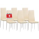 Beige Moderne Albatros Esszimmerstühle ohne Armlehne aus Kunstleder 6-teilig 