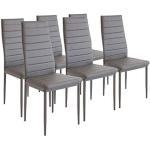 Graue Moderne Esszimmerstühle ohne Armlehne aus Kunstleder Breite 0-50cm, Höhe 50-100cm, Tiefe 0-50cm 6-teilig 